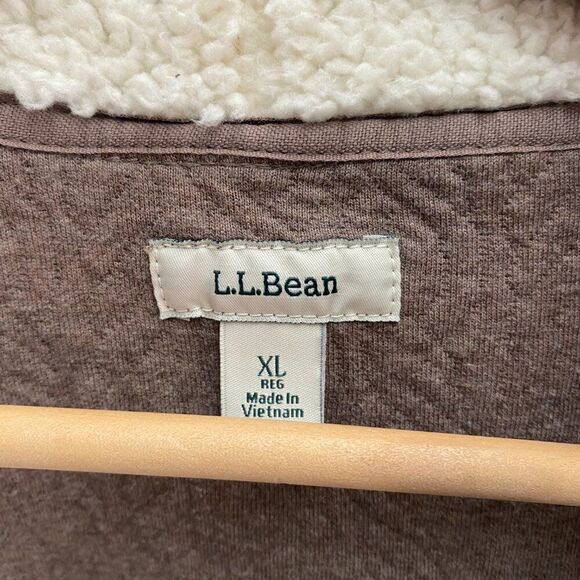 L.L. Bean Jacket Faux Sherpa Trim Open Front 290355 EUC Size XL EUC - Picture 2 of 4